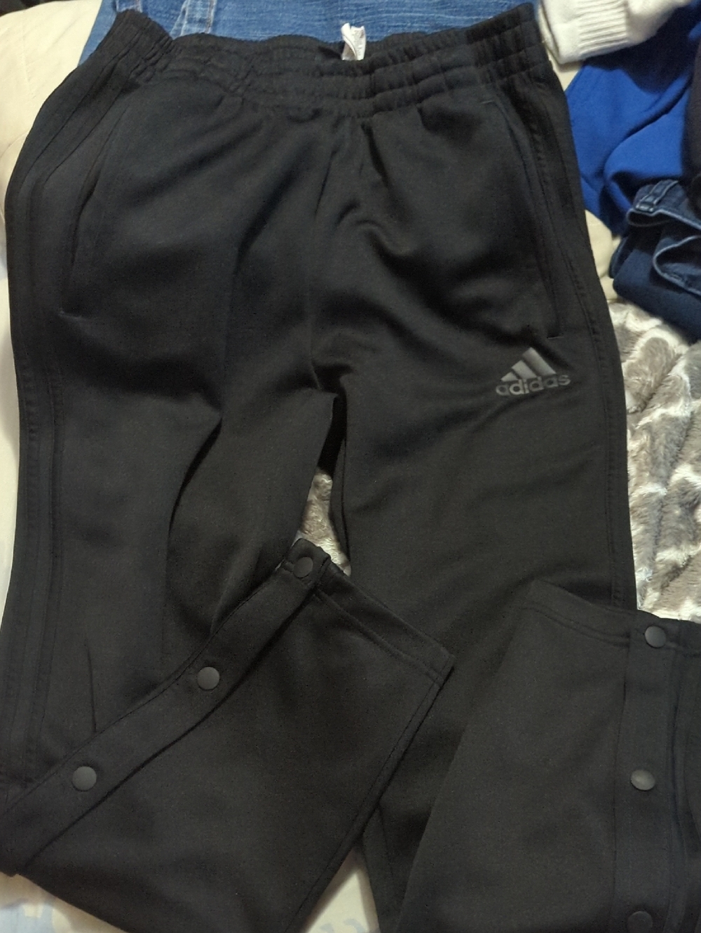 adidas Black Snap-Front Joggers
